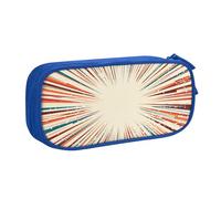 YINGD Large Capacity Pencil Case, Comic Sun Rays Colorful Pattern Pencil Pouch 2 Compartments Pencil Bag