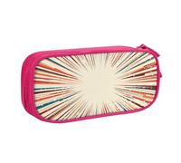 YINGD Large Capacity Pencil Case, Comic Sun Rays Colorful Pattern Pencil Pouch 2 Compartments Pencil Bag