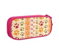 YINGD Large Capacity Pencil Case, Fun Dog Paw Print Pattern Pencil Pouch 2 Compartments Pencil Bag