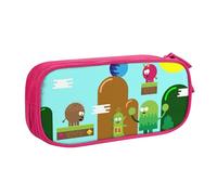 YINGD Large Capacity Pencil Case, Funny Alien Game Scene Pattern Pencil Pouch 2 Compartments Pencil Bag