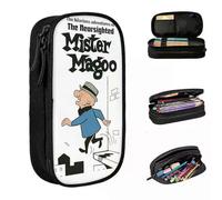 YINGD Large Capacity Pencil Case Mr. Magoo Funny Cartoon Anime School Accessories Double Layer Pen Case Women S Gift
