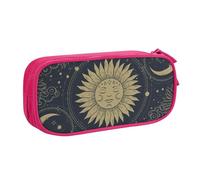YINGD Large Capacity Pencil Case, Mystical Sun and Moon Tarot Pattern Pencil Pouch 2 Compartments Pencil Bag
