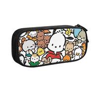 YINGD Large Capacity Pencil Case, Retro British London Postcard Pattern Pencil Pouch 2 Compartments Pencil Bag