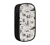 YINGD Large Capacity Pencil Case, Retro Scottish Red Plaid Pattern Pencil Pouch 2 Compartments Pencil Bag