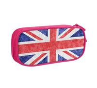 YINGD Large Capacity Pencil Case, United Kingdom Flag Patriotic Pattern Pencil Pouch 2 Compartments Pencil Bag