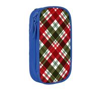 YINGD Large Storage Pencil Case, Abstract Christmas Plaid Pattern