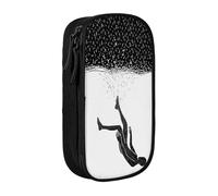 YINGD Large Storage Pencil Case, Ocean Solitary Man Pattern