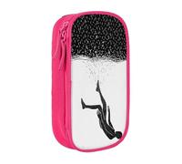 YINGD Large Storage Pencil Case, Ocean Solitary Man Pattern with Zipper Large Capacity Pen Bag