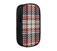 YINGD Large Storage Pencil Case, Scottish Style Stripes Pattern
