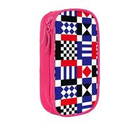 YINGD Large Storage Pencil Case, Vector Geometric Pattern with Zipper Large Capacity Pen Bag