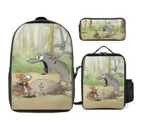 YINGD Le Grand méchant Renard et autres contes Backpack Academic All-Star Three Piece High Performance Set