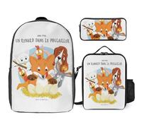 YINGD Le Grand méchant Renard et autres contes Backpack Academic Prodigy Set High Performance School Three Piece Combo