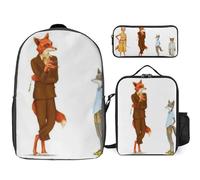 YINGD Le Grand méchant Renard et autres contes Backpack Bright Minds Bundle Interactive Bookbag with Smart Lunch Solution