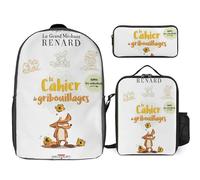 YINGD Le Grand méchant Renard et autres contes Backpack Class Act Ensemble Stylish Bookbag with Gourmet Lunch Companion