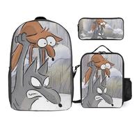 YINGD Le Grand méchant Renard et autres contes Backpack Knowledge Engineer Bookbag with Precision Lunch System