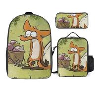 YINGD Le Grand méchant Renard et autres contes Backpack School Pro Gear Advanced Bookbag with Lunch Management System