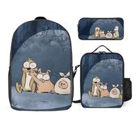 YINGD Le Grand méchant Renard et autres contes Backpack School Warrior Gear Durable Bookbag with Energy Lunch Kit