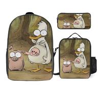 YINGD Le Grand méchant Renard et autres contes Backpack Smart Start System Beginner Bookbag with Nutrition Lunch Kit