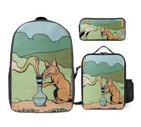 YINGD Le Grand méchant Renard et autres contes Backpack Study Architect System Structured Bookbag with Blueprint Lunch