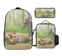 YINGD Le Grand méchant Renard et autres contes Backpack Study Power System Performance Bookbag with Focus Lunch Solution