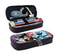 YINGD Luigi's Mansion Horror Boo Pencil Case Brown Leather Pen Bag Student Stationery Pouch Holder Organizer for School Office Supplies for Kids Teen Adult