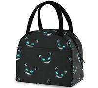 YINGD Lunch Bag Cute Cheshire Cats Pattern Zipper Closure Insulated Thermal Cooler Container Bag