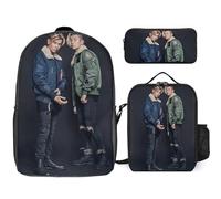 YINGD Marcus Martinus Backpack 3 in 1 Kit Large Daypack Food Carrier and Stationery Case for Students