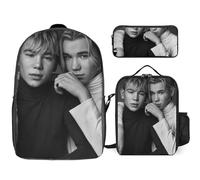 YINGD Marcus Martinus Backpack with Matching Lunch Boxes and Pencil Case Three Piece School Bundle