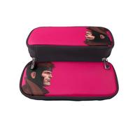 YINGD Marvel Comics Pencil Case Stylish Brown Leather Zipper Pouch for Students Artists Professionals