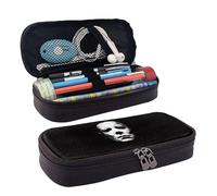 YINGD Michael Myers Face Pencil Case Brown Leather Pen Bag Student Stationery EEN