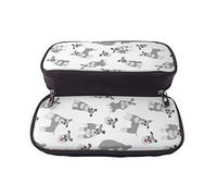 YINGD Miniature Schnauzer Pattern Large Capacity Pencil case Pencil Case Cute Anime Cosmetic Pouch Boys Girls Children Elementary School Junior hig