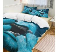 YINGD Monsters University Bedding Comforter Sets, 3-Piece Bedding Set Soft Warm Bed Set with 1 Duvet Cover And 2 Pillowcases for Bedroom All Season