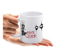 YINGD Mug Alice Cooper Thriller Coffee Cup Mug Large Capacity Ceramic 330ml Double Sided Print Beer Heat Resistant Overflow No Condensation Washable Easy to Carry Present