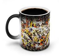 YINGD Mug Jackson Pollock Large Capacity Color Changes Coffee Cups Warming Cafe Mugs Breakfast Magic Cup Anti-Slip Lightweight Heat Resistant Tableware Christmas Birthday Easy