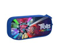 YINGD Music Trolls World Tour Pencil Case Large Capacity Pencilcase Double-Layer Pen Bag School Stationery Pouch Organizer Office Supplies for Kids Adult