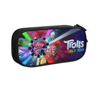 YINGD Music Trolls World Tour Pencil Case Large Capacity Pencilcase Double-Layer Pen Bag School Stationery Pouch Organizer Office Supplies for Kids Adult