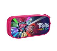 YINGD Music Trolls World Tour Pencil Case Large Capacity Pencilcase Double-Layer Pen Bag School Stationery Pouch Organizer Office Supplies for Kids Adult