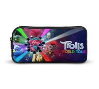YINGD Music Trolls World Tour Pencil Case Student Pen Bag Storage Organizer Pencil Case Stationery Bag Office Supplies for Kids and Adult