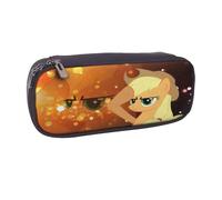 YINGD My Little Pony：Friendship is Magic Pencil Case Multi-Purpose Brown PU Leather Organizer for Various Items