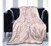 YINGD My Melody and Kuromi Soft Warm Throw Lightweight Micro Fleece Blanket for Home Bed Sofa 200CM X 150CM