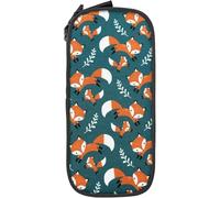 YINGD NA Pu Leather Zipper Pen Pencil Pouch Case Holder Bag for College School Office Business Work Dragonflies and Luscious Leaves Pencil Cases bd