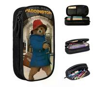 YINGD New Britain Paddington Brown Bear Pencil Cases Cartoon Pencilcases Pen Box for Student Large Storage Bag School Gifts Stationery