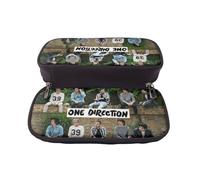 YINGD ONE Direction Pencil Case Waterproof Zippered Pen Pouch with Elastic Loops for Secure Storage