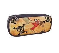 YINGD ONE Piece Pencil Case Durable Synthetic Leather Holder with Zipper & Elastic Loops