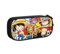 YINGD ONE Piece Pencil Case for Minimalist Users - Slim Profile with 2 Zipper Pockets & Pen Loops (Water-Resistant)