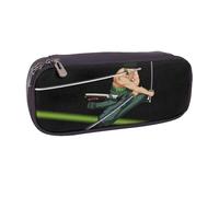 YINGD ONE Piece Pencil Case Spacious Brown PU Leather Bag for Stationery & Small Items