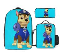 YINGD Paw Patrol Backpack 17 Inch Large Bookbag Plus Insulated Food Pouch and Pen Organizer