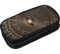 YINGD Pencil Case Abstract Floral Mandala Eye Gold