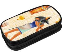 YINGD Pencil Case Ancient Egyptian Hieroglyph Anubis God Gold