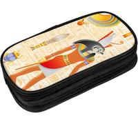 YINGD Pencil Case Ancient Egyptian Hieroglyph Horus God Gold